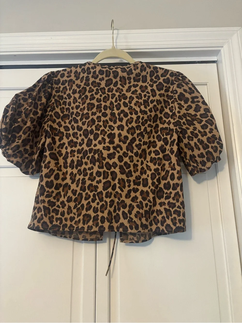 Abercrombie & Fitch Leopard Print Tie-Front Blouse - Brown & Black